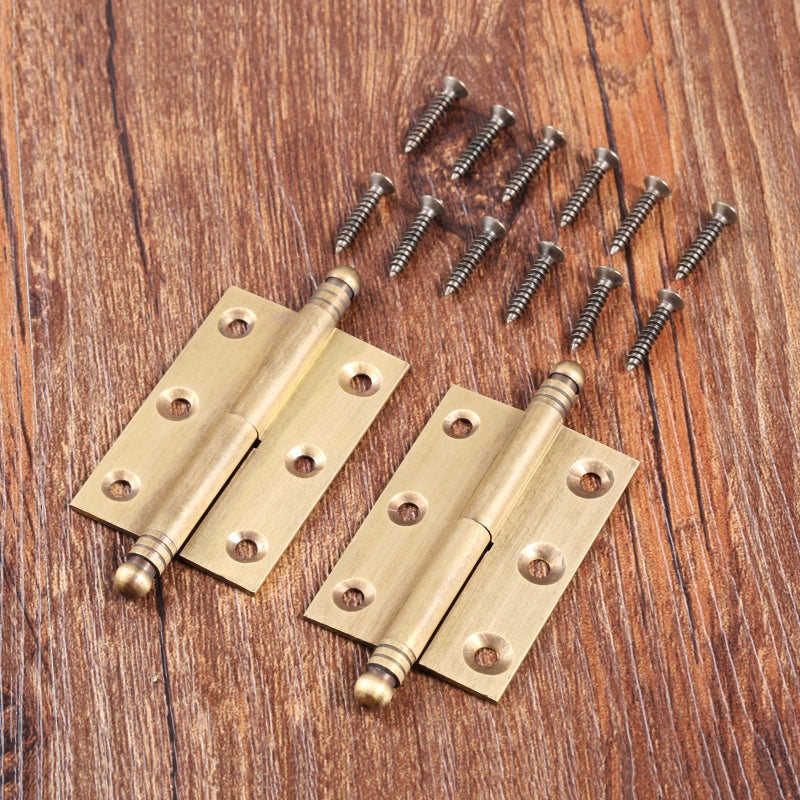 dophee 2pcs Vintage Industrial Style Folding Butt Hinges with Screws for Cupboard Cabinet Door Wardrobe Wooden Boxes Cases Furniture Hardware, Antique Brass, 2.83"x1.97"x1.34" - Image 4